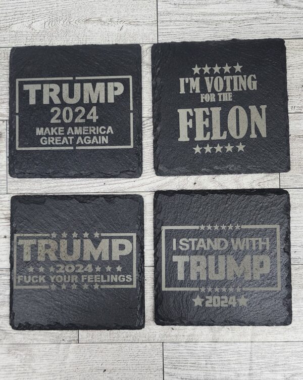 Trump Slate Custom Engraved Coasters