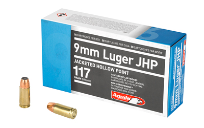 AGUILA 9MM 117GR JHP 50/500, SKU AGA1E092112