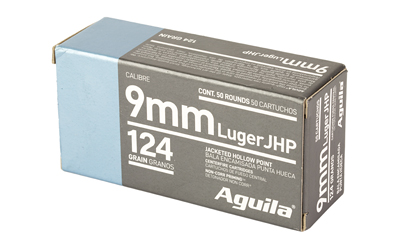 AGUILA 9MM 124GR JHP 50/500, SKU AGA1E092125