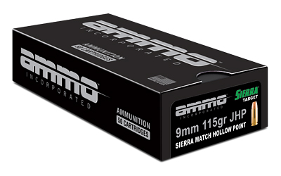 AMMO INC MATCH 9MM 115GR JHP 50/1000, SKU AMI9115JHP-50