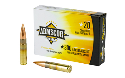 ARMSCOR 300BLK 147GR FMJ 20/200, SKU ARMFAC300AAC-1N