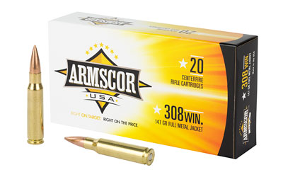 ARMSCOR 308WIN 147GR FMJ 20/200, SKU ARMFAC308-1N