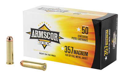 ARMSCOR 357MAG 158GR FMJ 50/1000, SKU ARMFAC357-6N