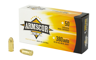 ARMSCOR 380ACP 95GR FMJ 50/1000, SKU ARMFAC380-2N