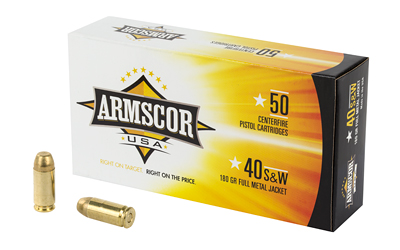 ARMSCOR 40SW 180GR FMJ 50/1000, SKU ARMFAC40-2N