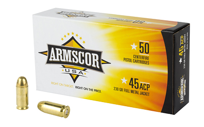 ARMSCOR 45ACP 230GR FMJ 50/1000, SKU ARMFAC45-12N