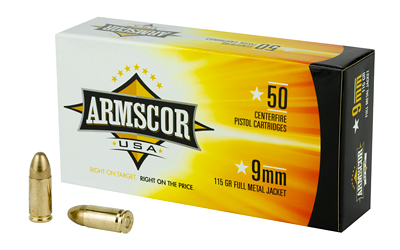 ARMSCOR 9MM 115GR FMJ 50/1000, SKU ARMFAC9-2N