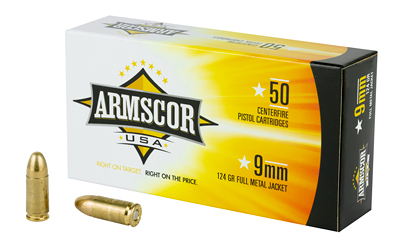 ARMSCOR 9MM 124GR FMJ 50/1000, SKU ARMFAC9-4