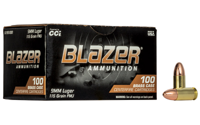 BLAZER 9MM 115GR FMJ 100CT BOX, SKU CCI51991BB