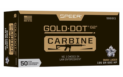 SPEER GOLD DOT 9MM 135GR HP 50/1000, SKU CCI59GDC1