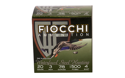 FIOCCHI 20GA #4 FLYWAY STEEL 25/250, SKU F203ST4