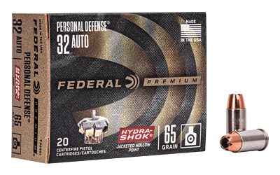 FED HYDRA-SHOK 32ACP 65GR JHP 20/500, SKU FE32HS1