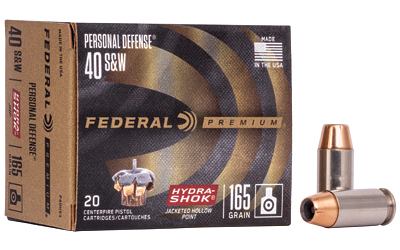 FED HYDRA-SHOK 40S&W 165GR 20/500, SKU FE40HS3