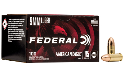 FED AM EAGLE 9MM 115GR FMJ 100/500, SKU FEAE9DP100