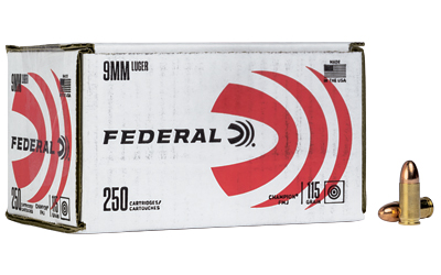 FED CHAMP 9MM 115GR FMJ 250/1000, SKU FEC9115A250