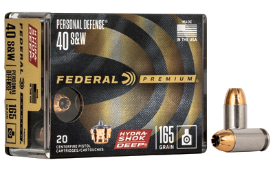 FED HYDSHK DP 40S&W 165GR JHP 20/200, SKU FEP40HSD1