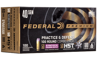 FED PRCTC & DFND 40S&W HST/SYN 180GR, SKU FEP40HST1TM100