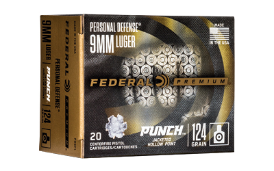 FED PUNCH 9MM 124GR PUNCH JHP 20/200, SKU FEPD9P1