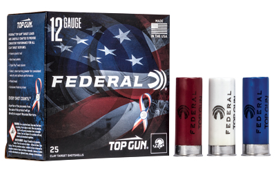 FED TOP GUN 12GA 2.75" #8 RWB 25/250, SKU FETGL12US8