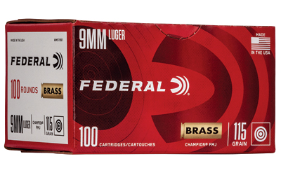 FED CHAMP 9MM 115GR FMJ 100/500, SKU FEWM51991