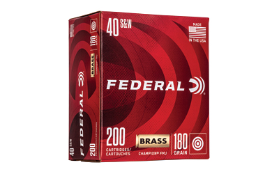 FED CHAMP 40S&W 180GR FMJ 200/1000, SKU FEWM52232