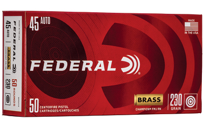 FED CHAMP 45ACP 230GR FMJ BRSS 50/1, SKU FEWM5233