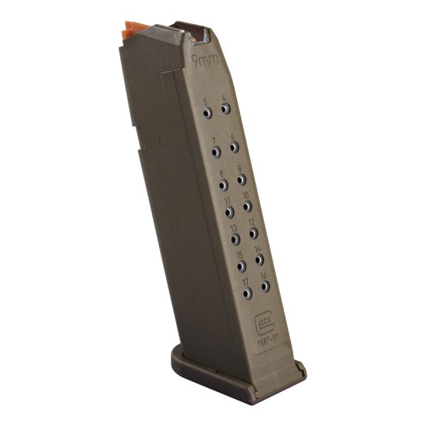 MAGAZINE G17 9MM 17RD FDE PKG, 47459