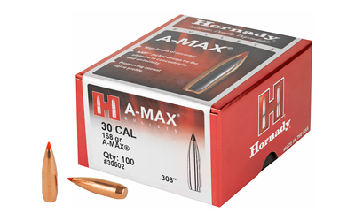 HRNDY MATCH A-MAX 30CAL 168GR 100CT, SKU HRB30502