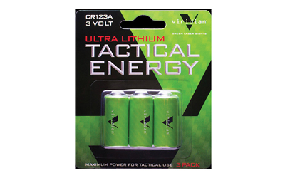 VIRIDIAN CR123A LITH BATTERY 3PK, SKU LAS350-0006