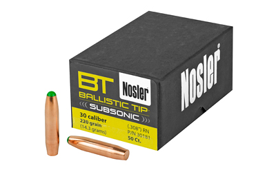 NOSLER 30 CAL 220GR 50CT, SKU NOSB30181