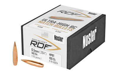 NOSLER RDF 6.5MM 140GR HPBT 100CT, SKU NOSB49824