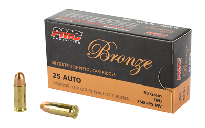 PMC BRNZ 25ACP 50GR FMJ 50/1000, SKU PMC25A