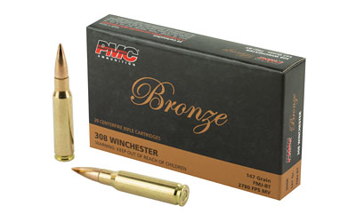 PMC BRNZ 308WIN 147GR FMJ 20/500, SKU PMC308B