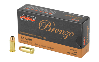 PMC BRNZ 32ACP 60GR JHP 50/1000, SKU PMC32B