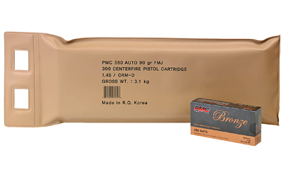 PMC BRNZ 380ACP 90GR FMJ 6 BX BP, SKU PMC380A-BP