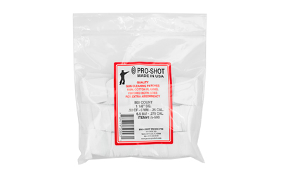 PRO-SHOT PATCH .22-.270CAL SQ 500 CT, SKU PRO11-8-500