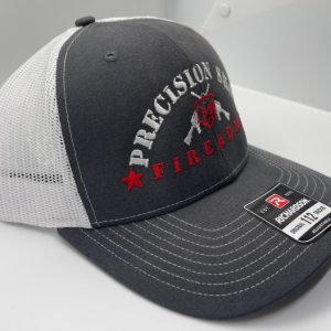 Grey and white snap back Precision Shot Firearm PSF hat