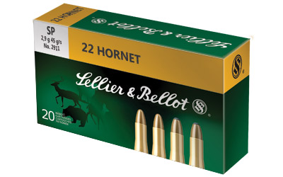 S&B 22 HORNET 45GR SP 20/1800, SKU SB22HB