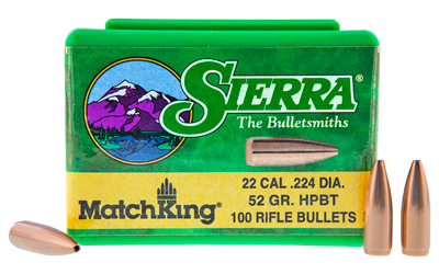 SIERRA MATCHKING .224 52GR 100CT, SKU SIER1410