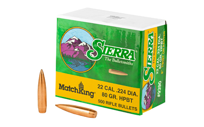 SIERRA MATCHKING .224 80GR 500CT, SKU SIER9390