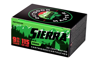 SIERRA OTDMST 9MM 115GR JHP 20/200, SKU SIERA81100120