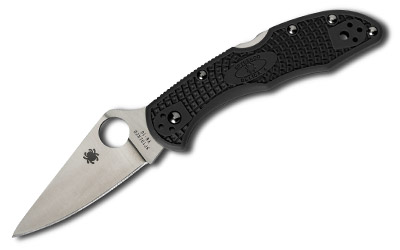 SPYDERCO DELICA4 BLK FFG PLAINEDGE, SKU SPYC11FPBK