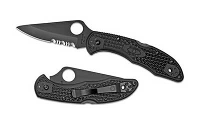 SPYDERCO DELICA4 COMBO BLADE BLK, SKU SPYC11PSBBK