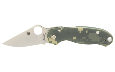 SPYDERCO PARA3 G10 CAMO PLAINEDGE, SKU SPYC223GPCMO