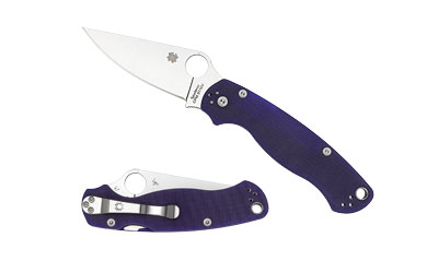 SPYDERCO PARAMILITARY2 BLUE G10 PLN, SKU SPYC81GPDBL2