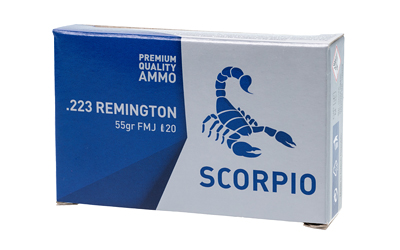 SCORPIO AMMO 223REM 55GR FMJ 20/1000, SKU STVS223055F