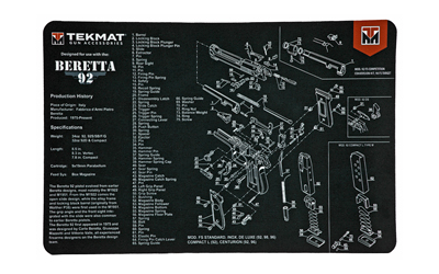 TEKMAT PISTOL MAT BERETTA 92 BLK, SKU TEKR17-BER92