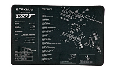 TEKMAT PISTOL MAT FOR GLOCK BLK, SKU TEKR17-GLOCK