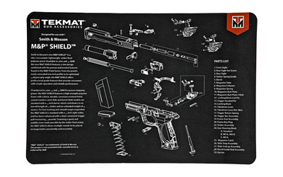 TEKMAT PISTOL MAT S&W M&P SHIELD BLK, SKU TEKR17-SW-MP-SHIELD