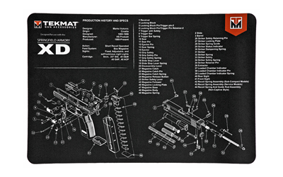 TEKMAT PISTOL MAT SPRNGFLD XD BLK, SKU TEKR17-XD